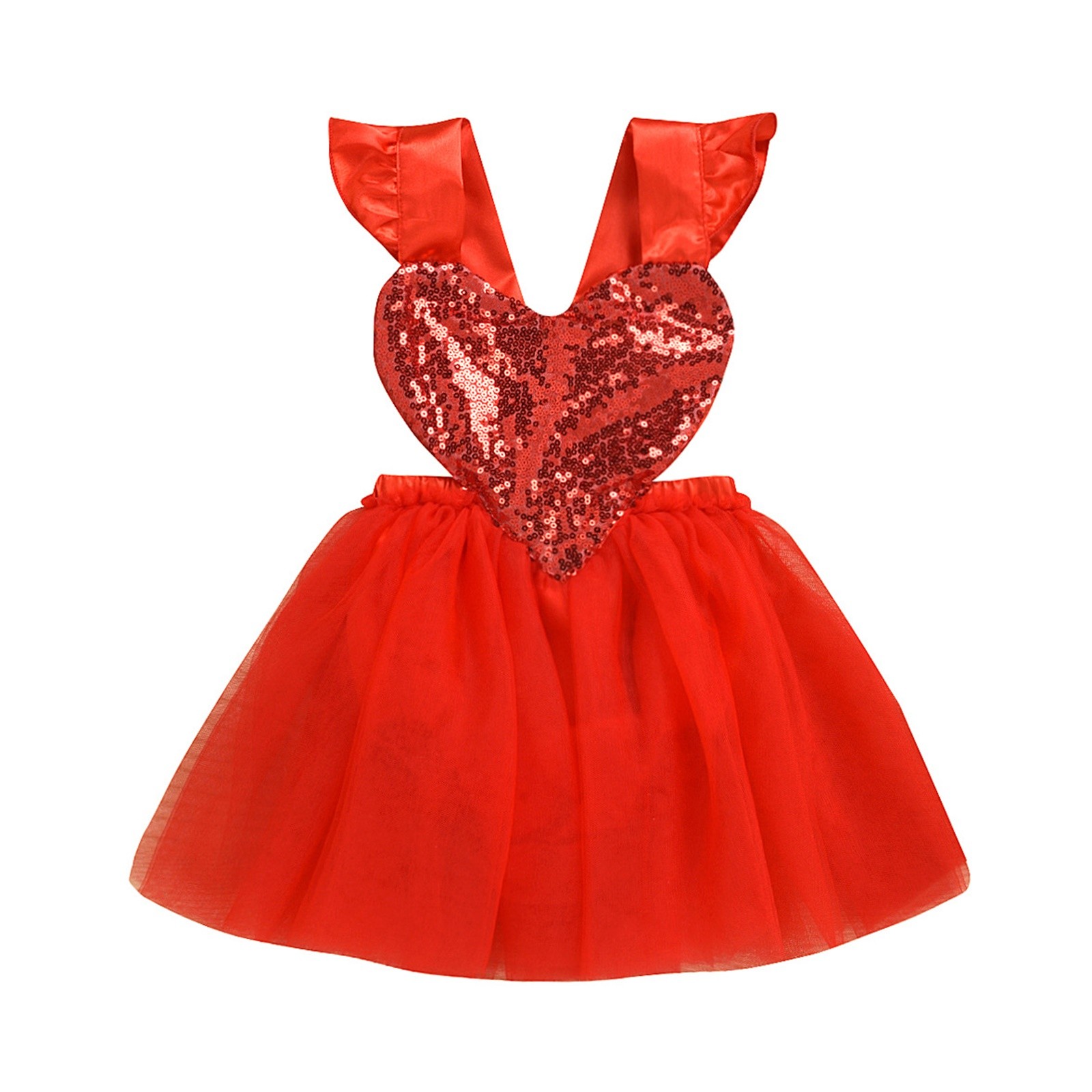 JSCDRPDWL Flower Girl Dress Valentine's Day Toddler Baby Girls Sleeveless Patchwork Tulle Dress Princess Dress Outfits Girls Black Dress 3-6 Months